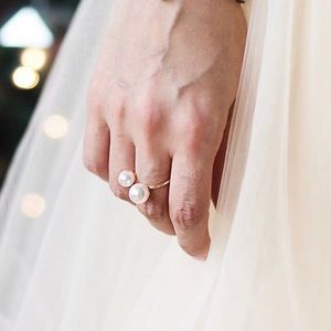 dual sided fashion pearl ring
